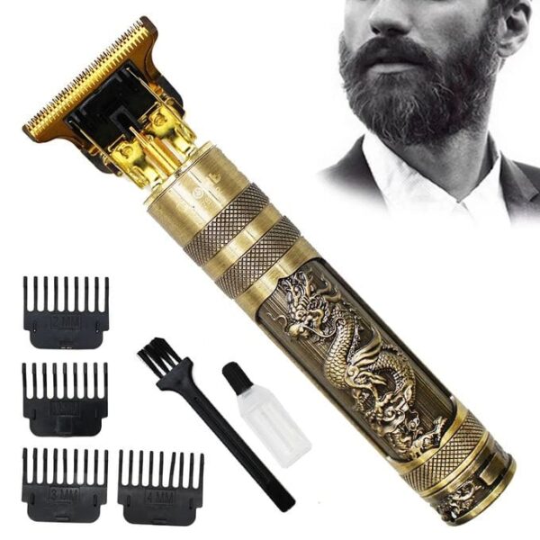 ماكينة حلاقة شعر للرجال من دون اسلاك قابلة لاعادة الشحن لتشذيب الشعر وتشذيب الشعر وتشذيب الشعر بدون فجوات، لون ذهبي