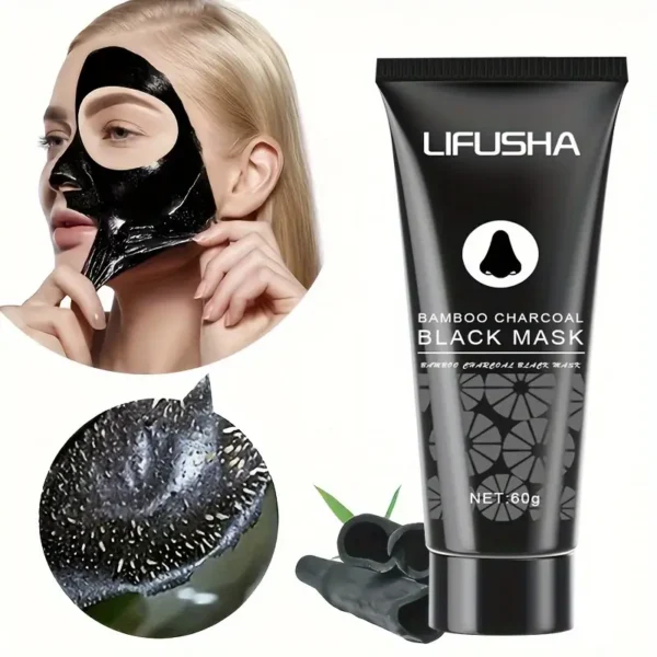 ماسك وجه طيني رجالي/نسائي من الفحم والخيزران لتنظيف البشرة وتقشيرها وإزالة الرؤوس السوداء وتنظيف المسام ومناسب للبشرة الدهنية، مكون من قطعة واحدة/