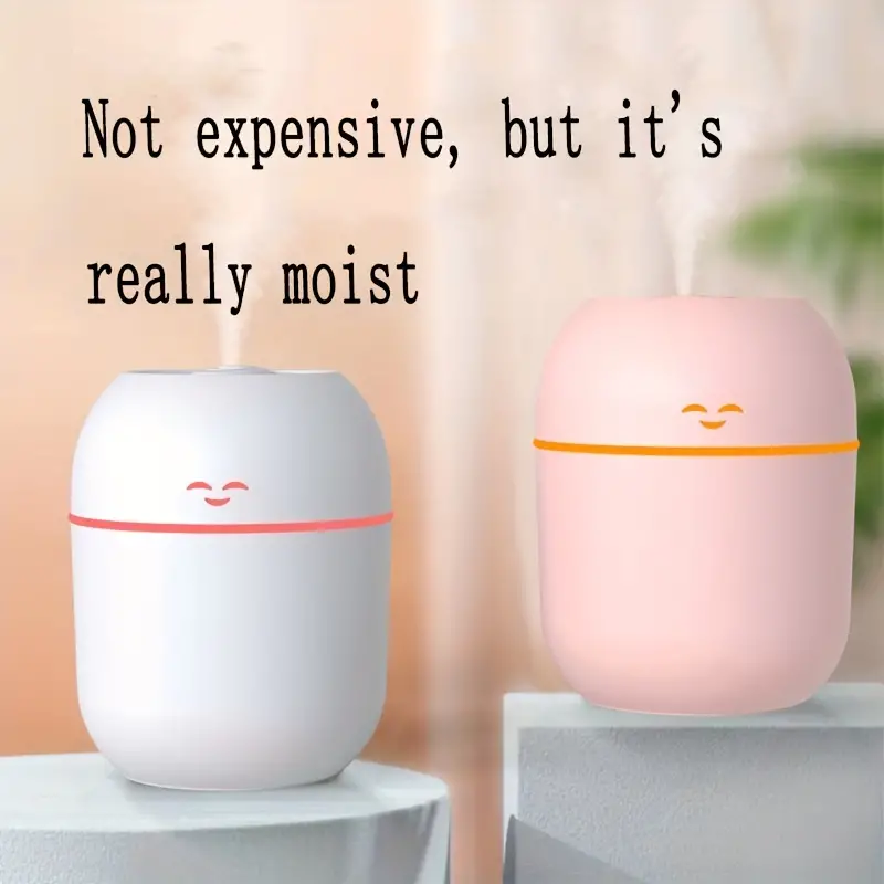 مرطب هواء للوجه المبتسم 220 مل مع قابس USB وتشغيل هادئ وإيقاف تلقائي مرطب صغير محمول - الصورة 2