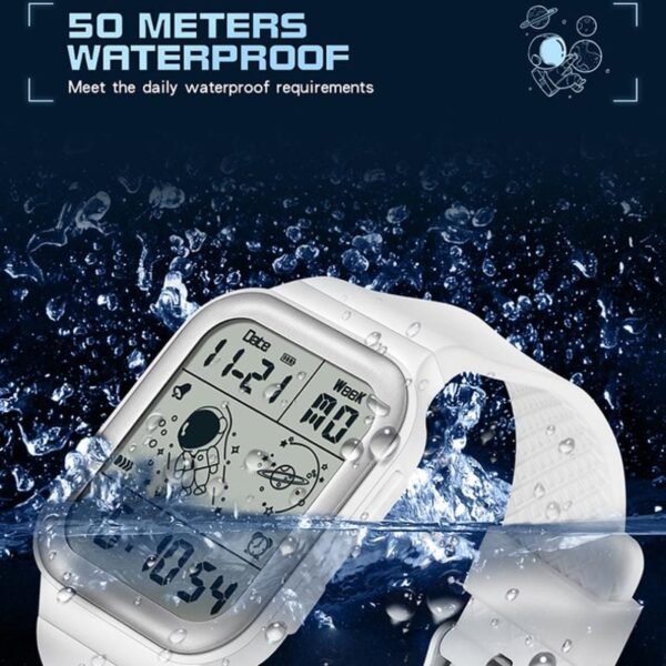 SANDA الساعة الإلكترونية الجديدة لرواد الفضاء المربعة ذات العرض الفردي للرجال والنساء للشباب