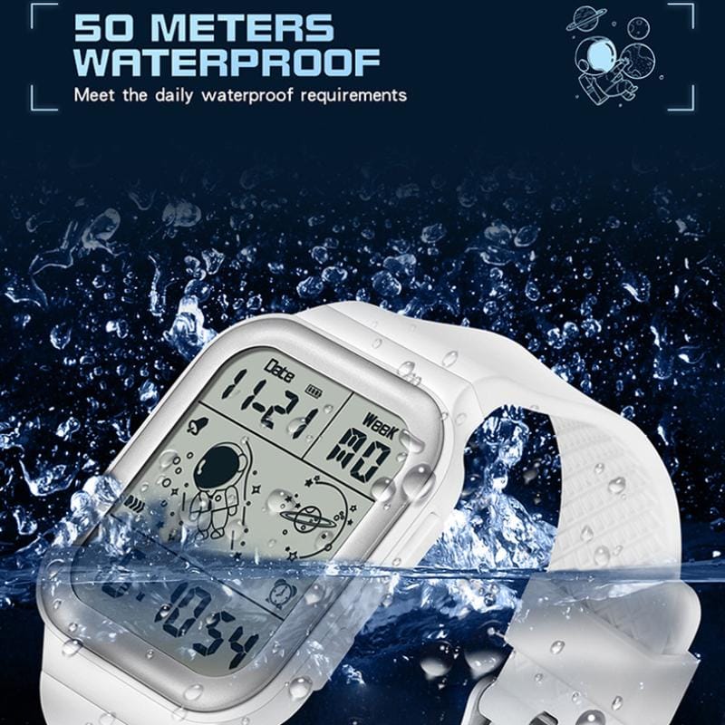 SANDA الساعة الإلكترونية الجديدة لرواد الفضاء المربعة ذات العرض الفردي للرجال والنساء للشباب