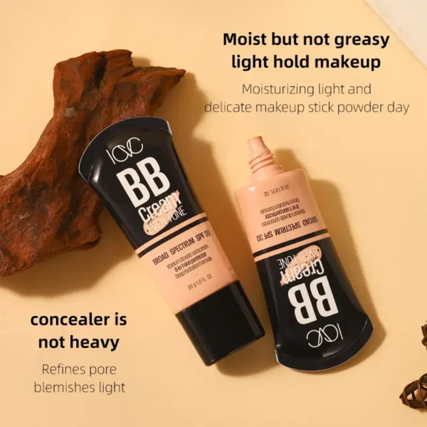 كريم الأساس والكونسيلر: حماية عالية من الشمس، ترطيب طبيعي، مقاوم للماء، طويل الأمد لجميع أنواع البشرة