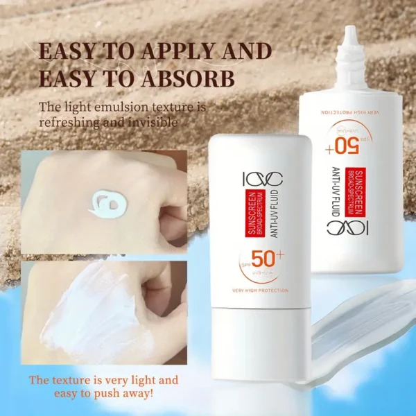 كريم الأساس بمعامل حماية SPF50+ ومرطب للبشرة - أقل من 1 أوقية سائلة - قاعدة مكياج مرطبة للبشرة الفاتحة، تركيبة مقاومة للماء وغير دهنية، مناسبة لجميع أنواع البشرة