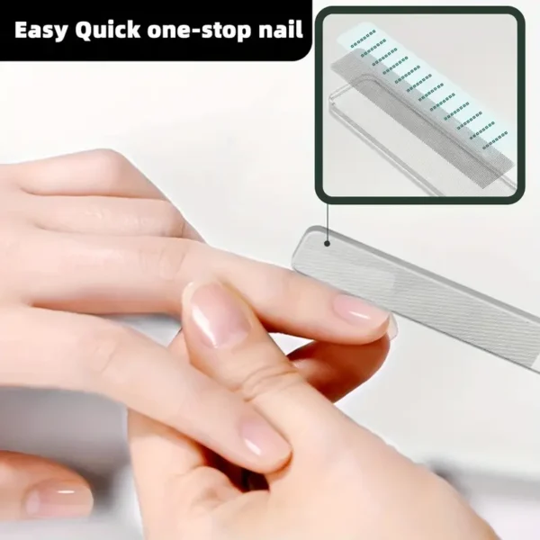 ملفات تلميع أظافر زجاجية نانوية ، كتلة تلميع الأظافر ، شريط صنفرة ، شريط فرك ، شرائط تلميع