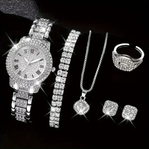 ساعات كوارتز أنيقة مرصعة بأحجار الراين للنساء للمناسبات والحتفالات