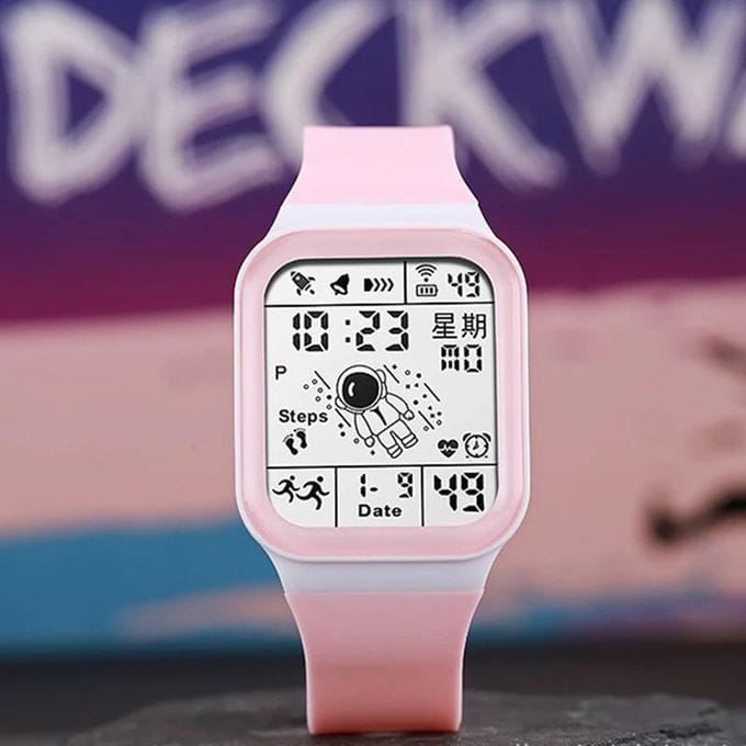 SANDA الساعة الإلكترونية الجديدة لرواد الفضاء المربعة ذات العرض الفردي للرجال والنساء للشباب - الصورة 3