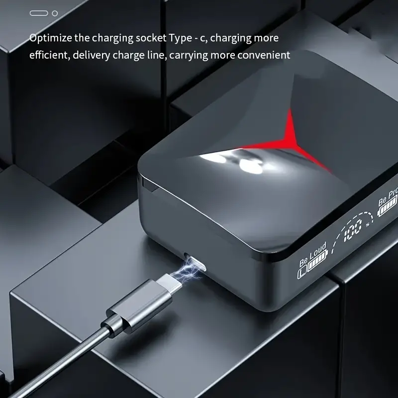 سماعات أذن لاسلكية TWS المبتكرة - صوت ستيريو، سماعات رياضية وألعاب داخل الأذن مع شاشة LED لـ iPhone و Android - الصورة 2