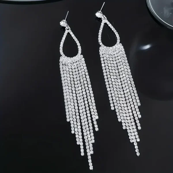 أقراط النحاس مجوهرات كاملة من أحجار الراين أنيقة مثير نمط حفلة الأذن