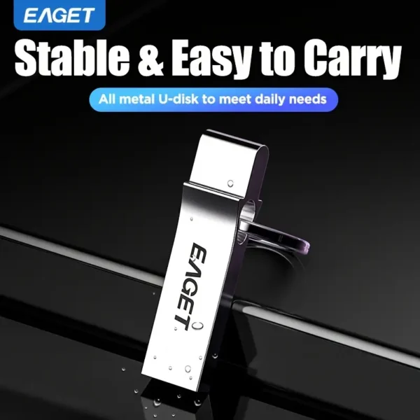 محرك أقراص USB EAGET Marryler عصا USB عالية السرعة 64 جيجابايت / معدني مع تصميم سلسلة مفاتيح للكمبيوتر المحمول والكمبيوتر اللوحي