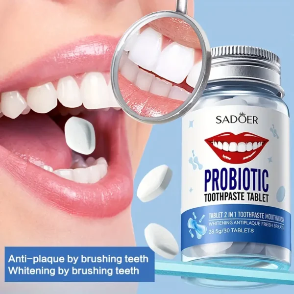 عبوة من 30 قرص معجون أسنان متعدد النكهات.