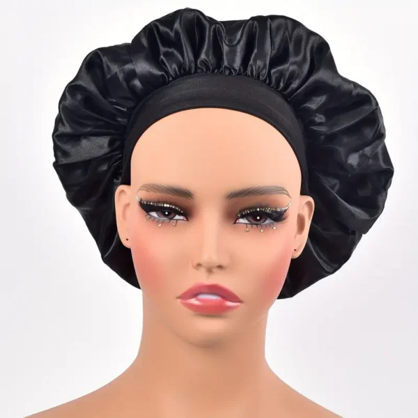 قبعة حماية الشعر للاستحمام قبعة نوم ساتان فاخرة للنساء
