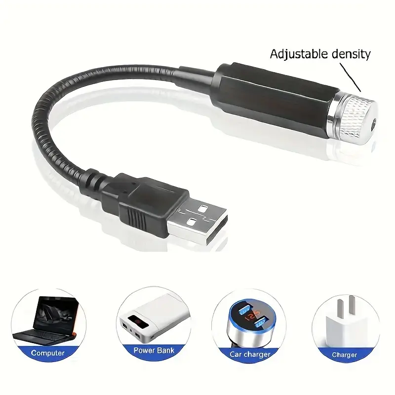 ديكور سقف صغير LED سيارة السماء المرصعة بالنجوم غالاكسي ضوء الليل مصباح الديكور قابل للتعديل حفلة USB أضواء الغلاف الجوي اكسسوارات السيارات - الصورة 3