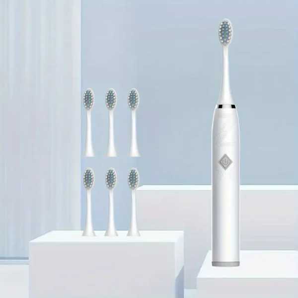 مجموعة فرشاة أسنان كهربائية للبالغين وصول جديد L2 (مع 7 رؤوس فرشاة ) احتياطية شعيرات ناعمة رجال نساء منزلية