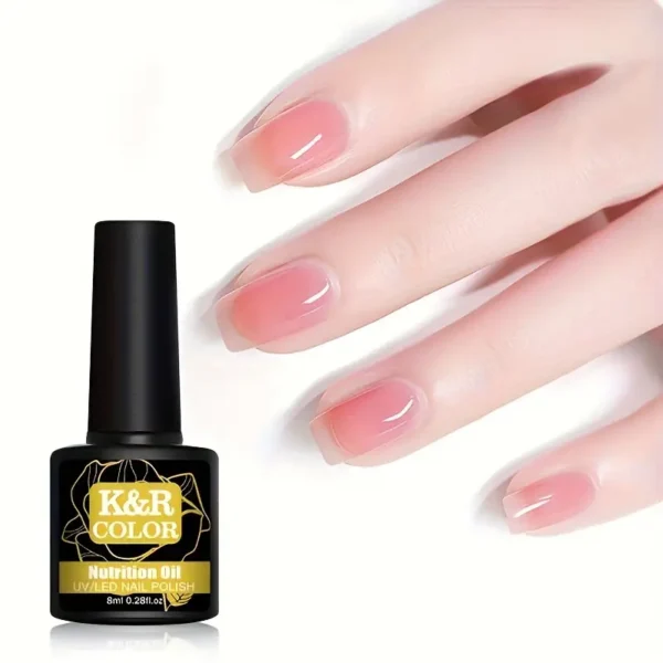 ملمع أظافر مغذي بالأشعة فوق البنفسجية/LED، 8 مل (0.281 أونصة)، طبقة أساسية لالتصاق وحماية أفضل للهلام، علاج