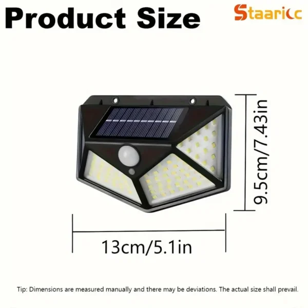 مصباح ليد موفر للطاقة للغاية، مع أضواء أمان مستشعر الحركة 3 أوضاع، 270 درجة نطاق إضاءة أضواء حائط تعمل بالطاقة الشمسية، لإضاءة الحديقة الخارجية والسياج والمرآب