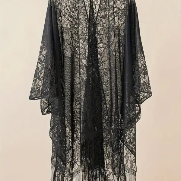 غطاء كبير الحجم من الدانتيل، قميص غطاء بحاشية عصرية لربيع وصيف، ملابس نسائية بمقاس كبير