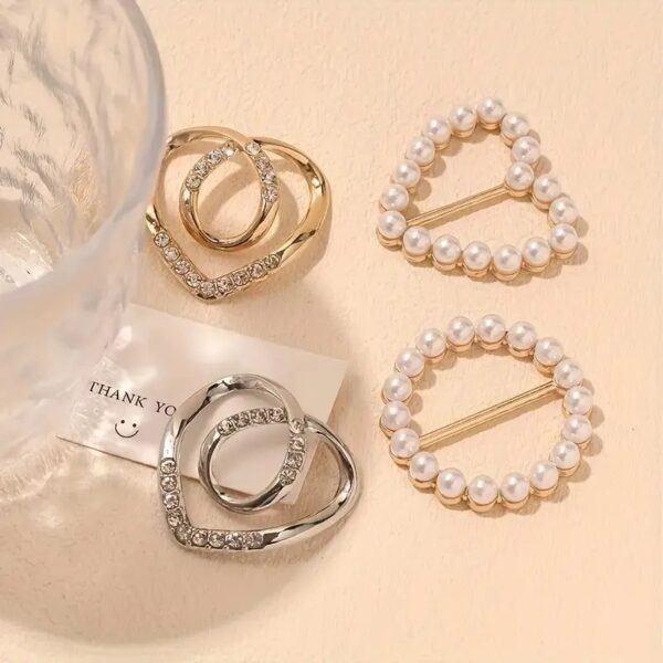 مجموعة من 8 دبابيس بروش أنيقة مصنوعة من سبيكة مع لؤلؤ وأحجار راينستون، بأشكال غير منتظمة بسيطة - إكسسوار أزياء للملابس والأوشحة