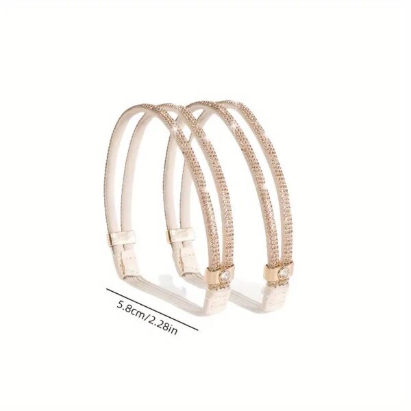 طقم من 2 حزمة من أربطة الحذاء الأنيقة المصنوعة من الساتان، بتصميم بدون ربط، بنمط قطرة الماء، خفيفة الوزن وآمنة