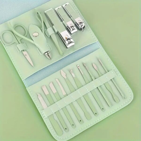 مجموعة أدوات مانيكير حديثة، مجموعة قواطع أظافر مع جراب قابل للطي، أدوات عناية أساسية للاستخدام المنزلي والسفر