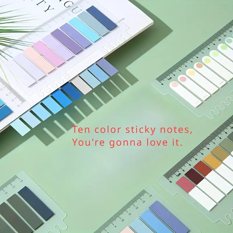 مجموعة من 400 لاصق شفاف ملاحظات - ذاتية اللصق، مقاوم للماء، متنوعة الألوان - مستلزمات المكتب والمدرسة. - الصورة 2