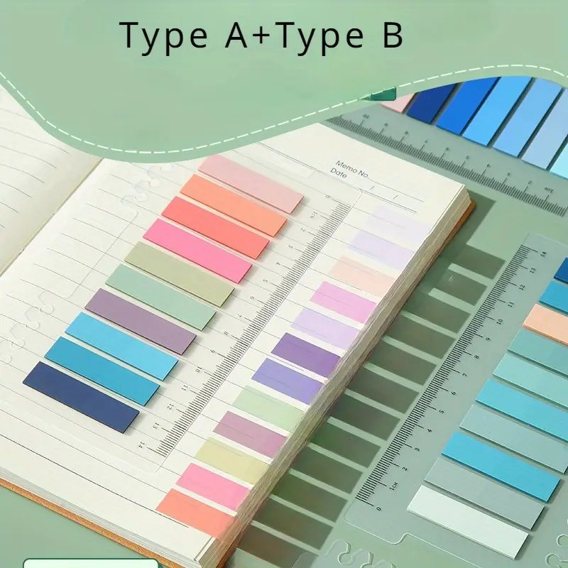 مجموعة من 400 لاصق شفاف ملاحظات - ذاتية اللصق، مقاوم للماء، متنوعة الألوان - مستلزمات المكتب والمدرسة.