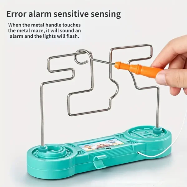 لعبة الأسلاك الكهربائية المحمولة - لعبة متاهة لتطوير مهارات التركيز والتنسيق للأطفال | العمر من 3-6 سنوات | مصنوعة من مواد بلاستيكية متينة | ميزة التنبيه الصوتي | لعبة تعليمية تعتمد على العلوم والتكنولوجيا والهندسة والرياضيات