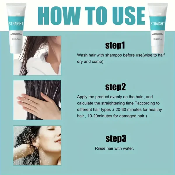 كريم تمليس الشعر بالبروتين الاحترافي - لمعان حريري لجميع أنواع الشعر، تركيبة مرطبة بالجليسرين، مثالي للشعر الكثيف والمجعد إلى القصير والطويل