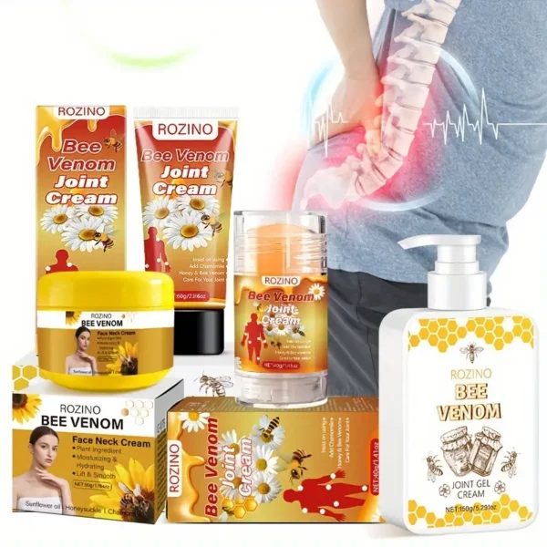 مجموعة العناية بالبشرة لمفاصل سم النحل، مع مكونات مرطبة متعددة، يمكن أن ترطب البشرة بعمق، وتحسن الجفاف والخشونة، تصميم لاصق لسهولة الحمل، مناسبة للاستخدام في أي وقت وفي أي مكان، سواء في المنزل أو المكتب أو السفر، يمكن أن تعتني بسهولة بالمفاصل. ملمس خفيف، يتغلغل بسرعة في الجلد، مناسب لجميع أنواع البشرة