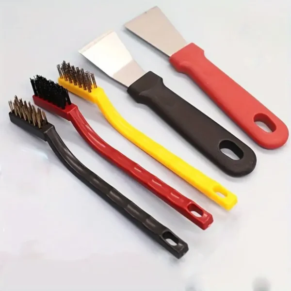 مجموعة فرش تنظيف المطبخ المكونة من 5 قطع: فرشاة تنظيف الشقوق العنيدة