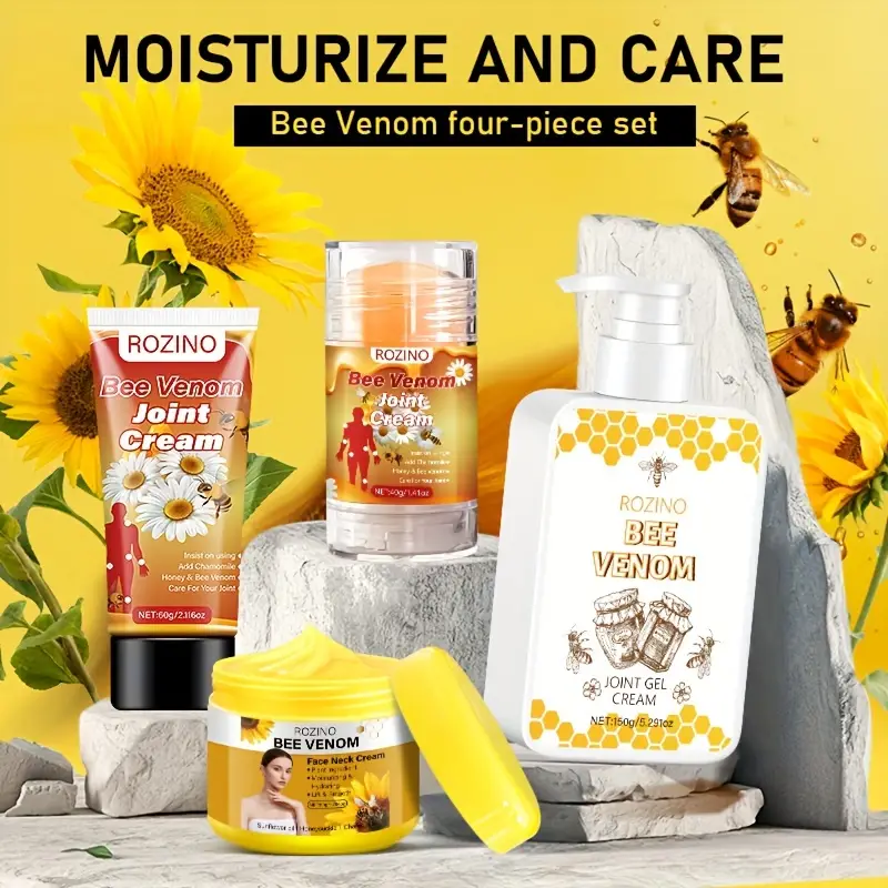 مجموعة العناية بالبشرة لمفاصل سم النحل، مع مكونات مرطبة متعددة، يمكن أن ترطب البشرة بعمق، وتحسن الجفاف والخشونة، تصميم لاصق لسهولة الحمل، مناسبة للاستخدام في أي وقت وفي أي مكان، سواء في المنزل أو المكتب أو السفر، يمكن أن تعتني بسهولة بالمفاصل. ملمس خفيف، يتغلغل بسرعة في الجلد، مناسب لجميع أنواع البشرة - الصورة 2