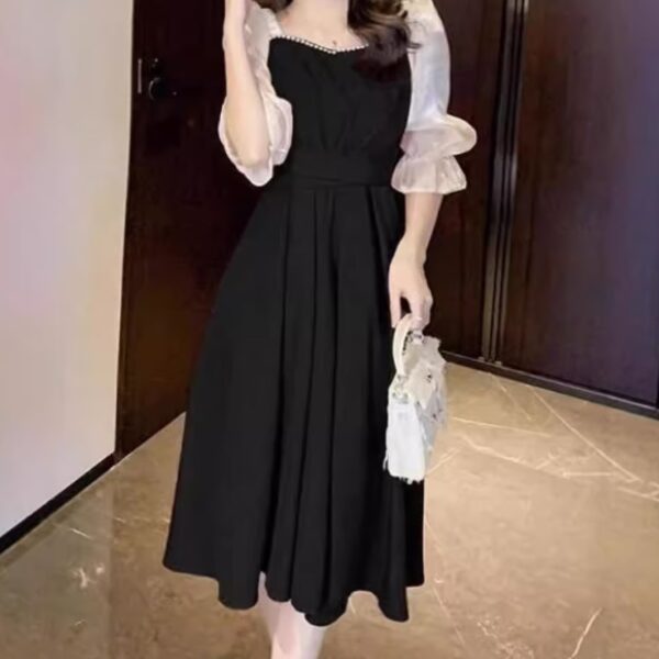 فستان راقي اكمام قصيرة مميز مناسب للمناسبات والاحتفالات