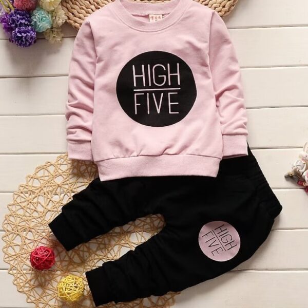 طقم مكون من قطعتين من البنطلونات للبنات من عمر 9 إلى 24 شهرًا