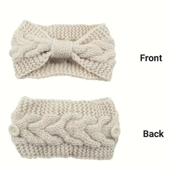 قطعة واحدة من عصابة رأس محبوكة أنيقة مع تفاصيل فيونكة - عصابة شعر بوليستر يومية للنساء، لون سادة لطيف، غير مرصوف، قطعة واحدة، اختيار مثالي للهدايا