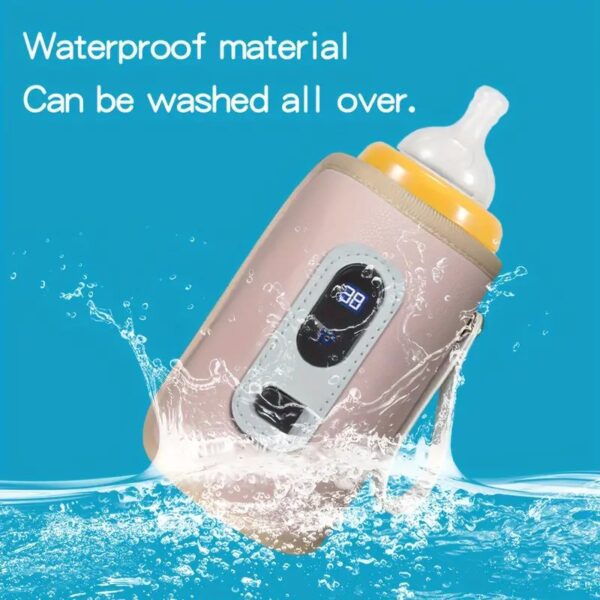 جهاز تدفئة ومطهر زجاجات الأطفال المحمول يعمل بالـ USB مع شاشة رقمية - مدمج، جهد منخفض، متوافق مع النوع C لجميع الزجاجات، 5 إعدادات درجة حرارة للحليب والمشروبات