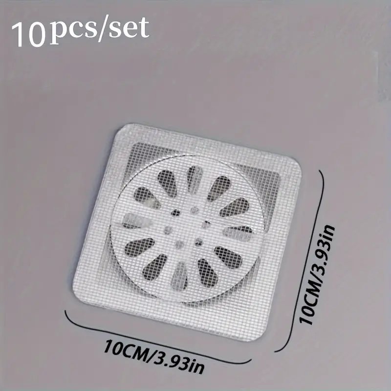 10 عبوات من أدوات التقاط شعر الدش وحوض الاستحمام للاستعمال مرة واحدة - مصافي تصريف قماشية سهلة التركيب لحماية الحمام،، ضروري يكون السطح جاف حتى يتم تثبيته جيدا . - الصورة 2