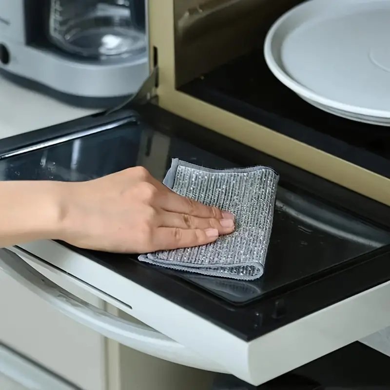 مجموعة من 10 قطع من وسادات التنظيف غير القابلة للخدش - وسادات تنظيف متعددة الأغراض لغسل الأطباق لتنظيف المطبخ - مناديل تنظيف منزلية قابلة لإعادة الاستخدام للأواني والمواقد والأطباق