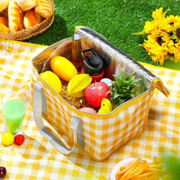 حقيبة تبريد متعددة الاستخدامات مع سحاب - قابلة لإعادة الاستخدام، قابلة للطي للنزهات، الشاطئ، توصيل الطعام والمغامرات الخارجية - مثالية لحفلات والنزهات.