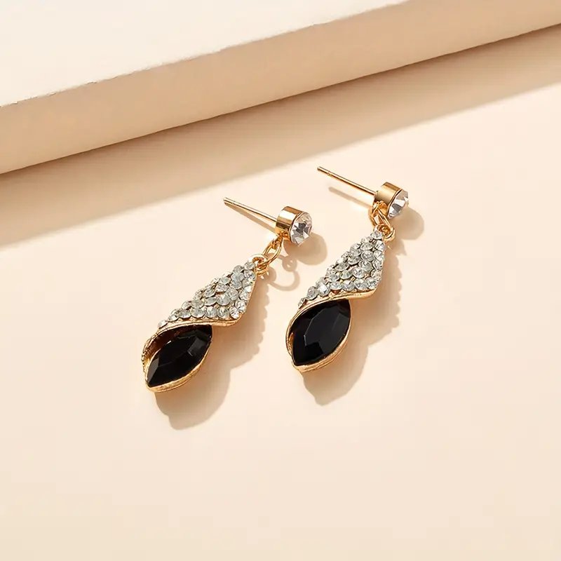 أقراط معلقة من السبائك الأنيقة بشكل قطرة الماء للفتيات، أقراط رائعة بطابع رجعي، تزيين مثالي للحفلات