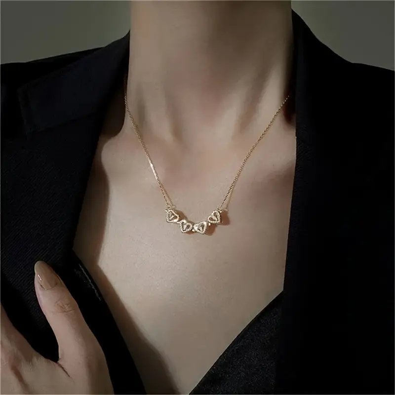 الترند الجديد سلس الهبه قلادة بأربعة أوراق مطلي بالذهب ريترو وعصرية، إكسسوارات متعددة الاستخدامات لأعياد الميلاد وهدايا تخرج عيد الميلاد - الصورة 2