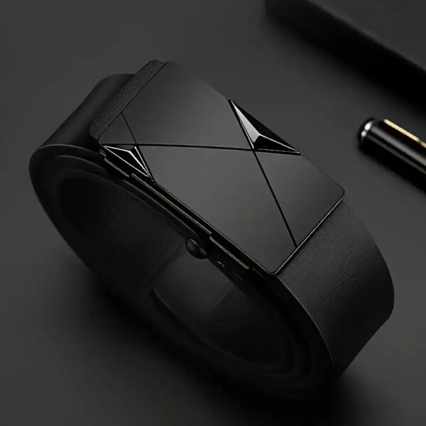 حزام جلد صناعي للرجال من إمبراطور بول مع إبزيم سبيكة أوتوماتيكي، بأسلوب عصري، إكسسوار أنيق عالي الجودة.