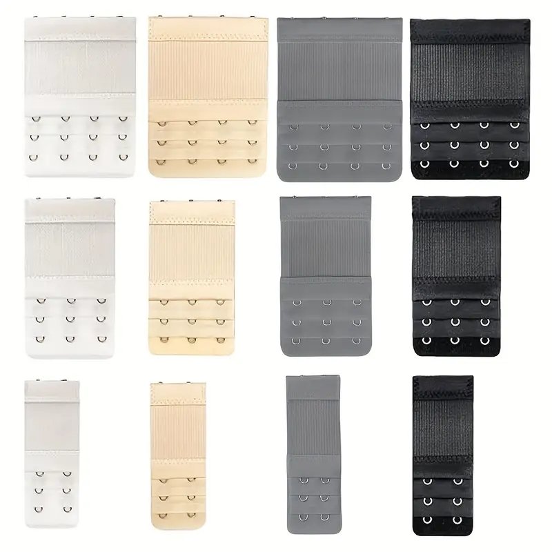 12 قطعة مريحة من مشبك حمالة الصدر القابل للتمدد - تصميم قابل للتعديل بخطاف 2/3/4 ، ملحقات حمالة الصدر بدون درز وسهلة الاستخدام. - الصورة 3