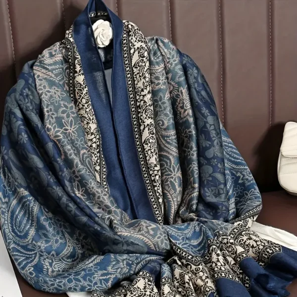 وشاح شال بيزلي أنيق مستوحى من الطراز القديم للنساء - ناعم، دافئ ومريح للأنشطة الخارجية في الخريف/الشتاء