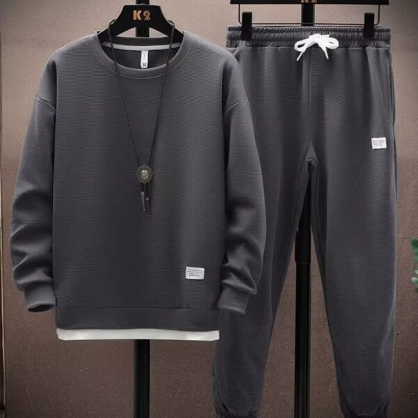 مجموعات ملابس رجالية خريفية طقم رجالي انيق مكون من قطعتين مناسب للطلوعات والتجمعات والمنزل