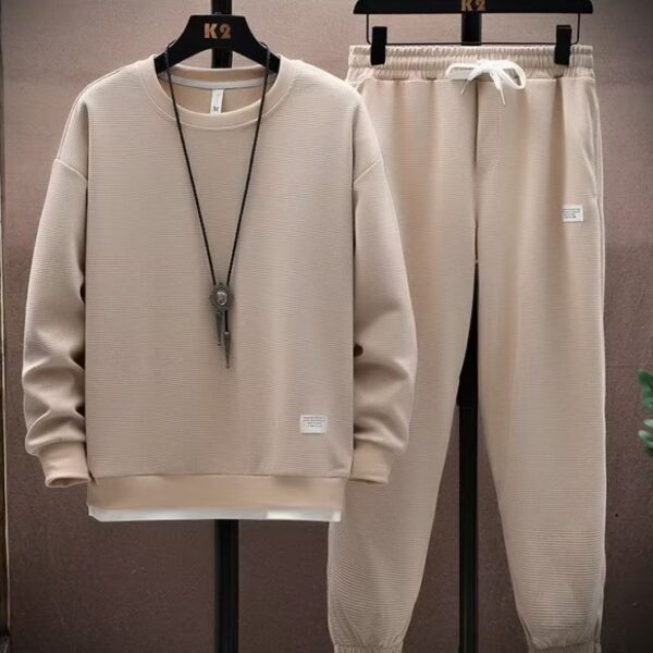 مجموعات ملابس رجالية خريفية طقم رجالي انيق مكون من قطعتين مناسب للطلوعات والتجمعات والمنزل