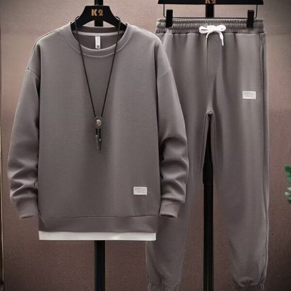 مجموعات ملابس رجالية خريفية طقم رجالي انيق مكون من قطعتين مناسب للطلوعات والتجمعات والمنزل